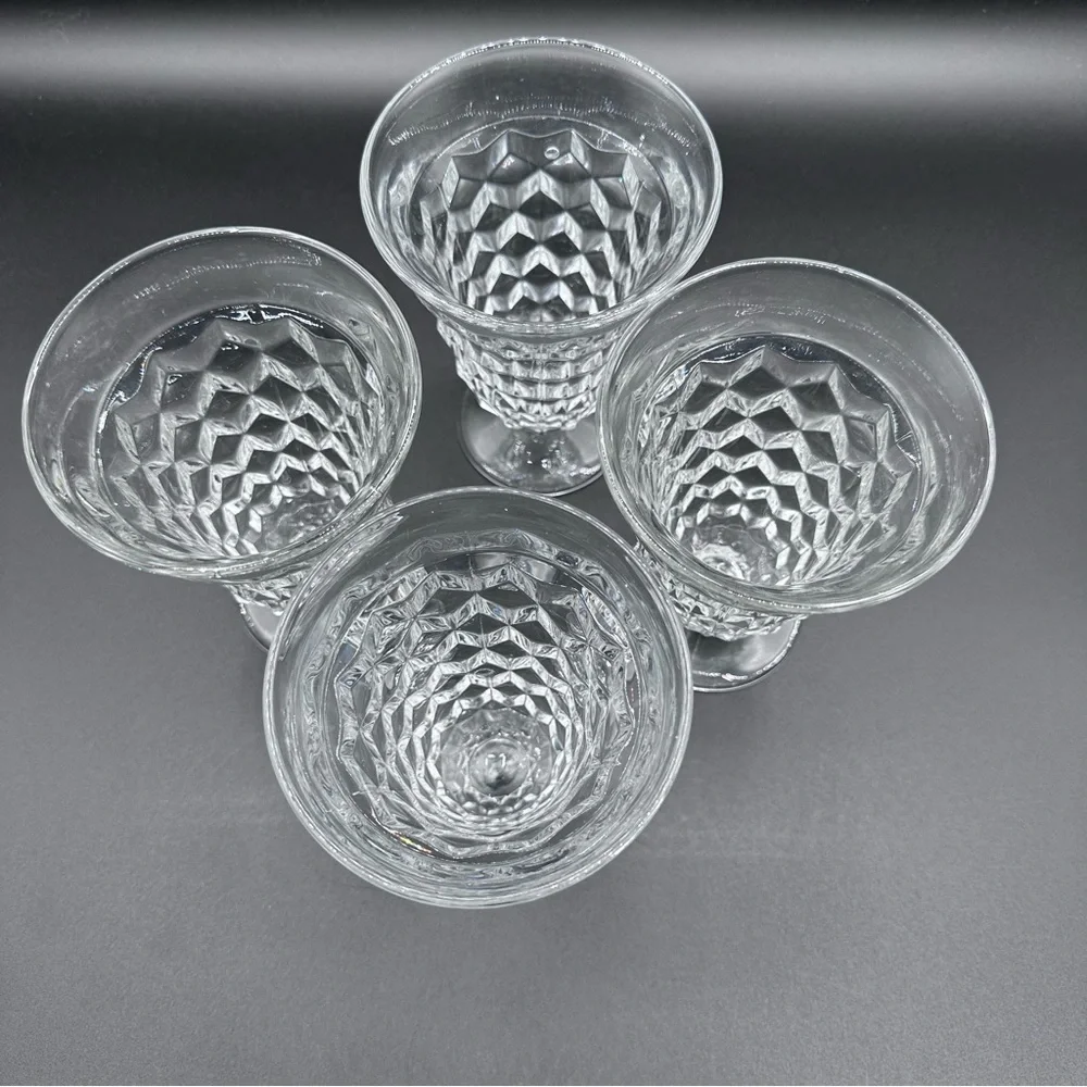 Fostoria American Clear #2056 Water Goblets – Set of 4, 5.5